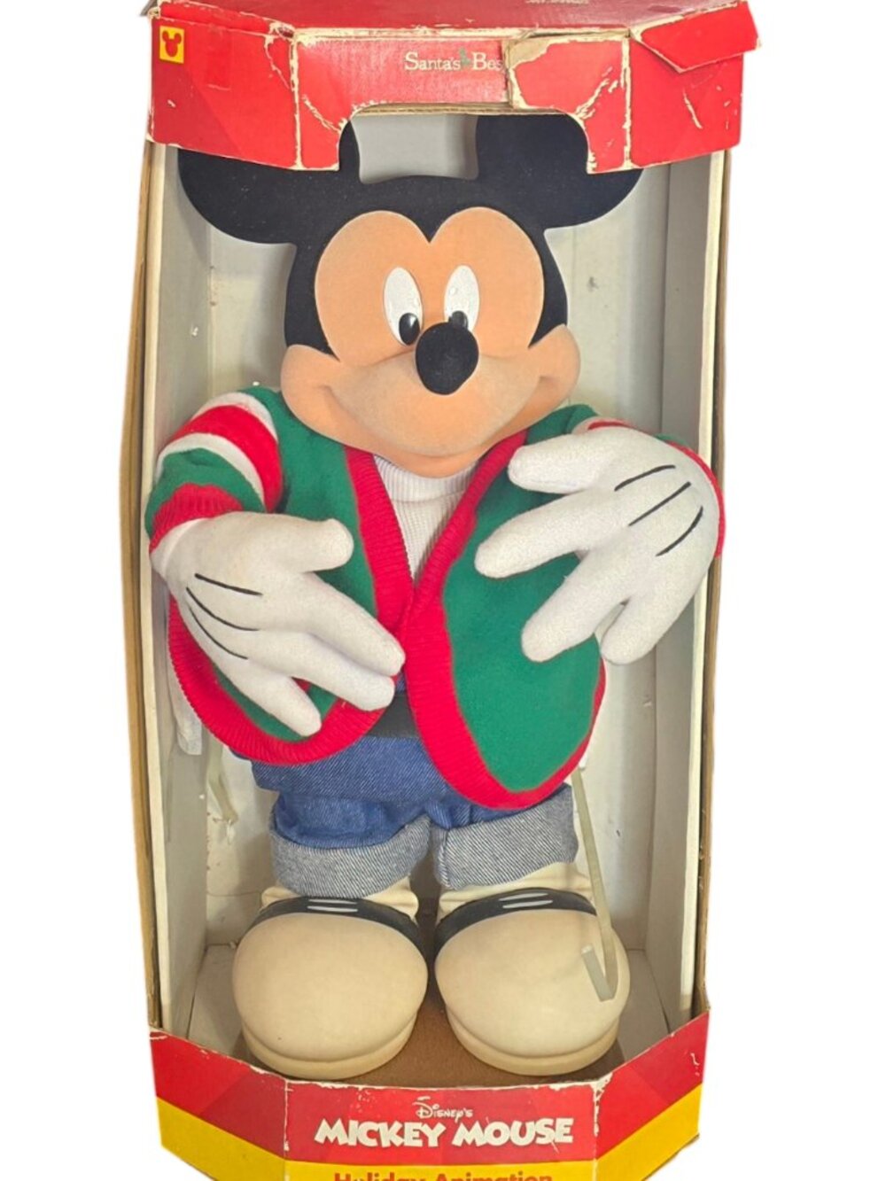 Vtg 1997 Santa's Best Mickey Mouse Let's Twist Again Animated for Parts/Repair